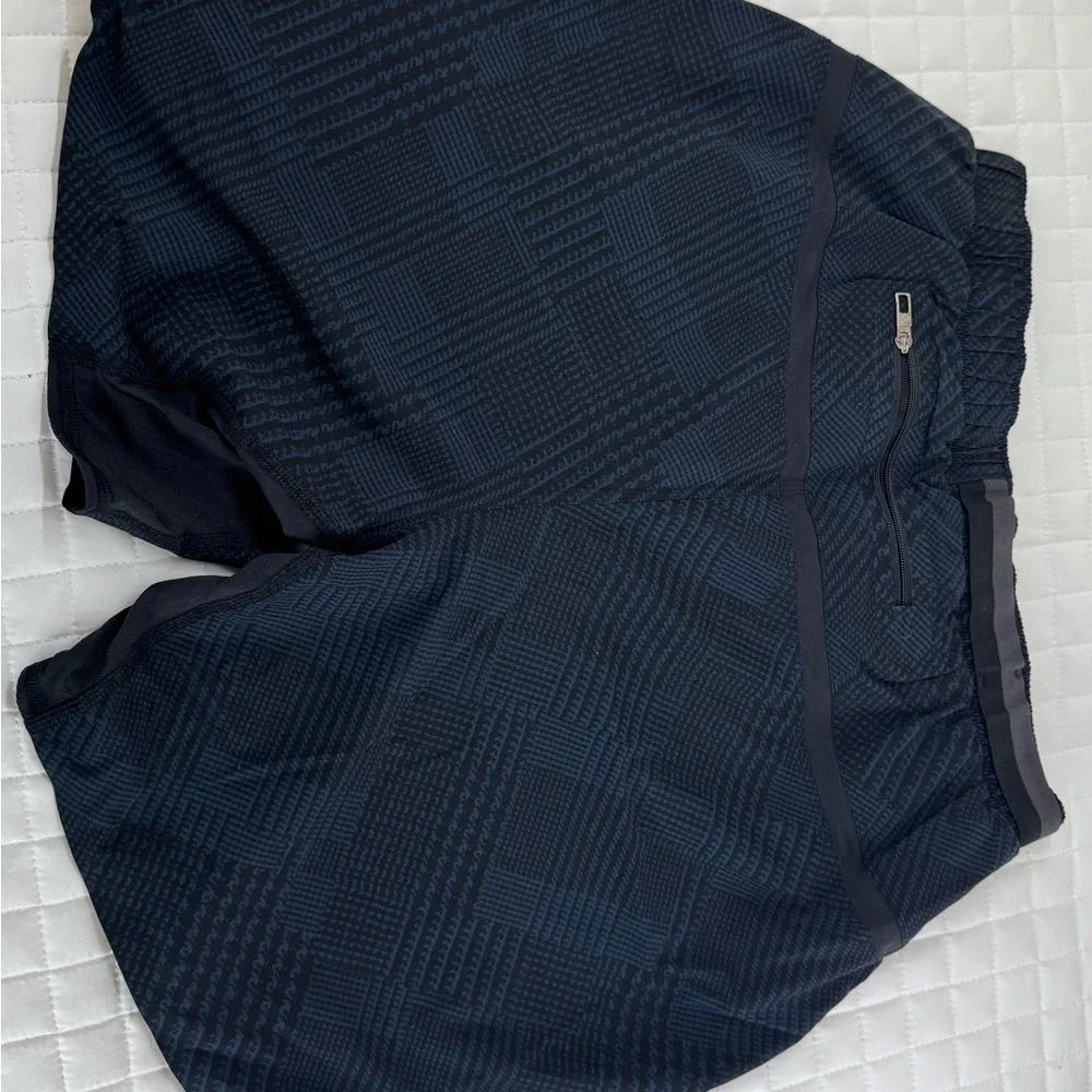 Lululemon Athletica Men's Dark Blue Patterned Athletic Shorts